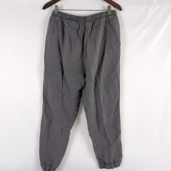 Ellen Tracy Women's Gray 100% Linen Pants Tapered Straight Leg, Medium - Picture 2 of 8